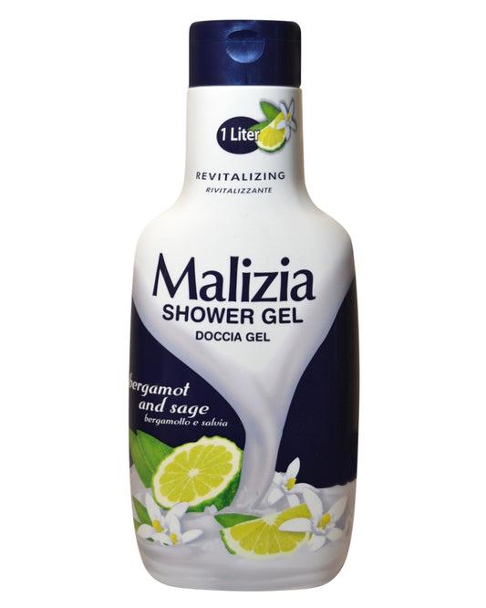 MALIZIA SHOWER GEL BERGAMOT AND SAGE 1L