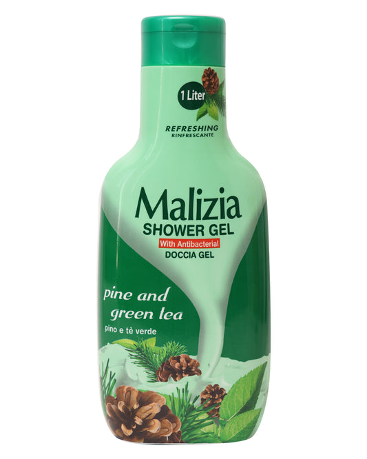 MALIZIA SHOWER GEL PINE AND GREEN TEA WITH ANTIBACTERIAL 1L